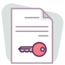 Icono de una llave sobre un folio